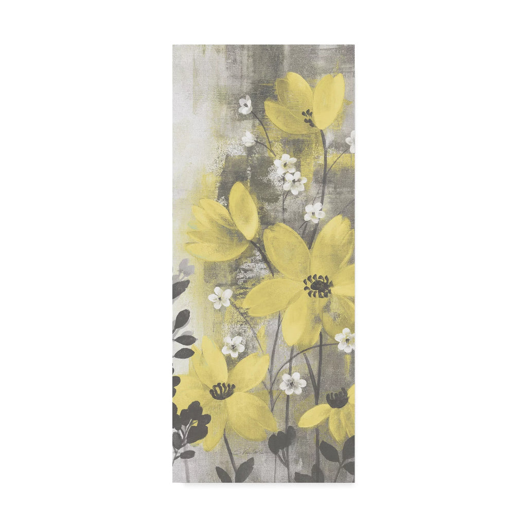 Floral Symphony Yellow Gray Canvas Art Q828