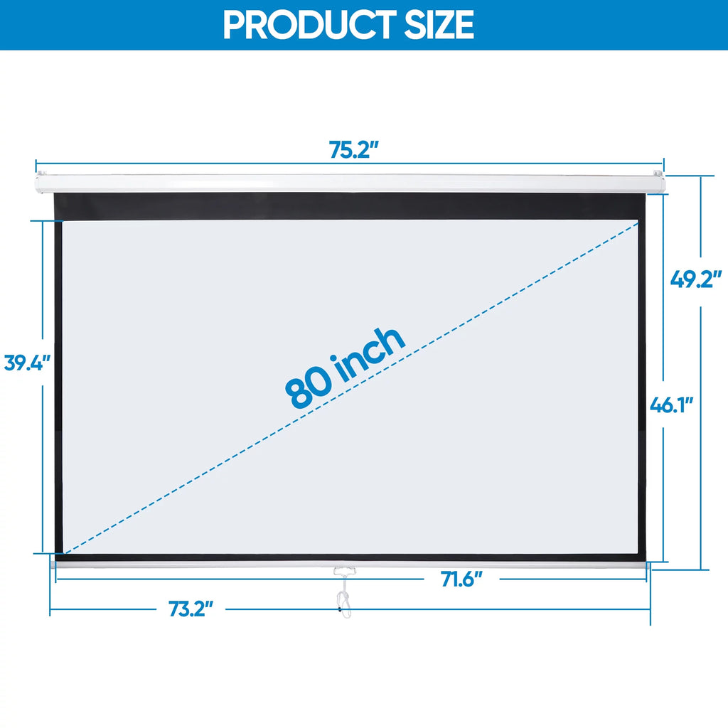 80" Diagonal 16:9 Projector Screen I954