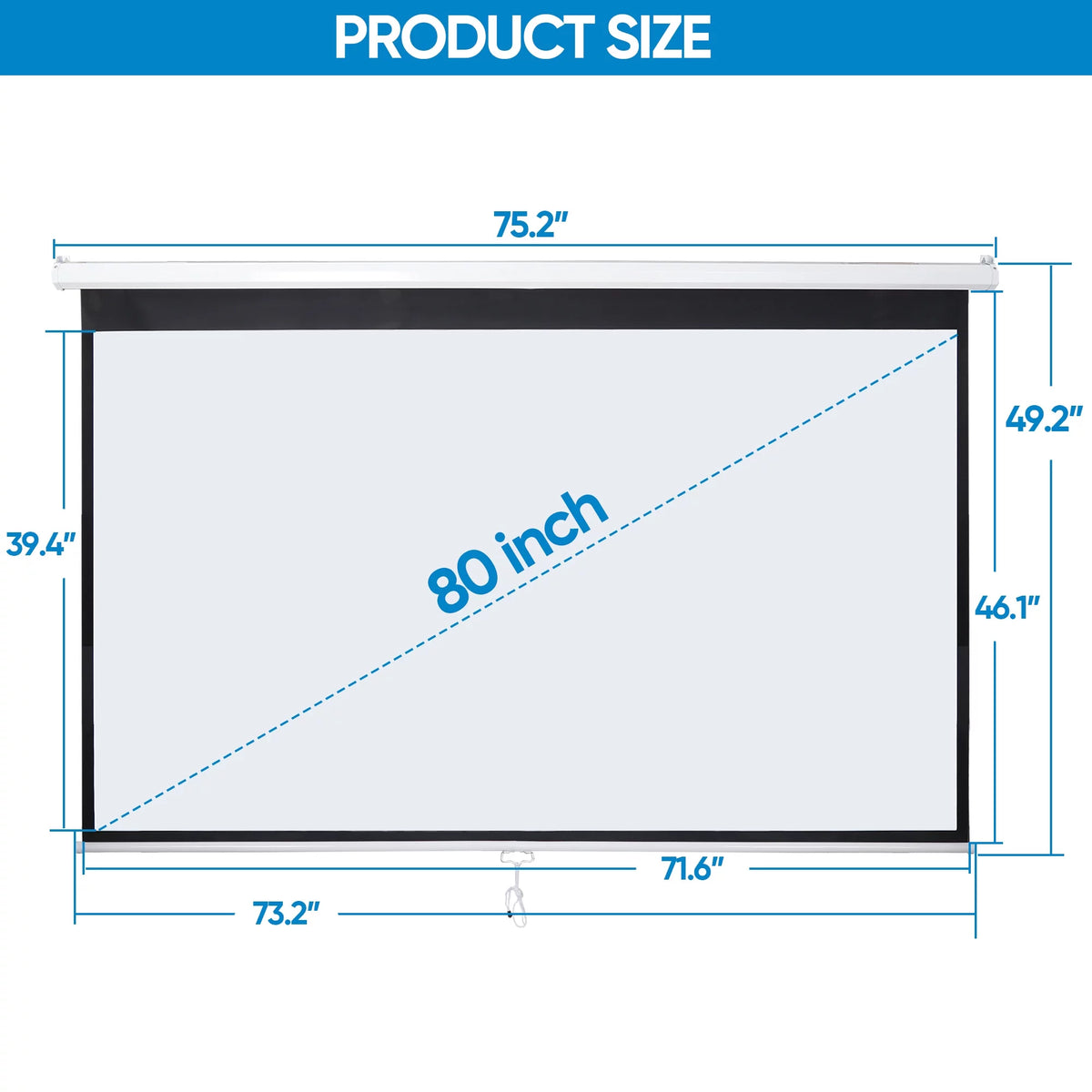 80" Diagonal 16:9 Projector Screen I954