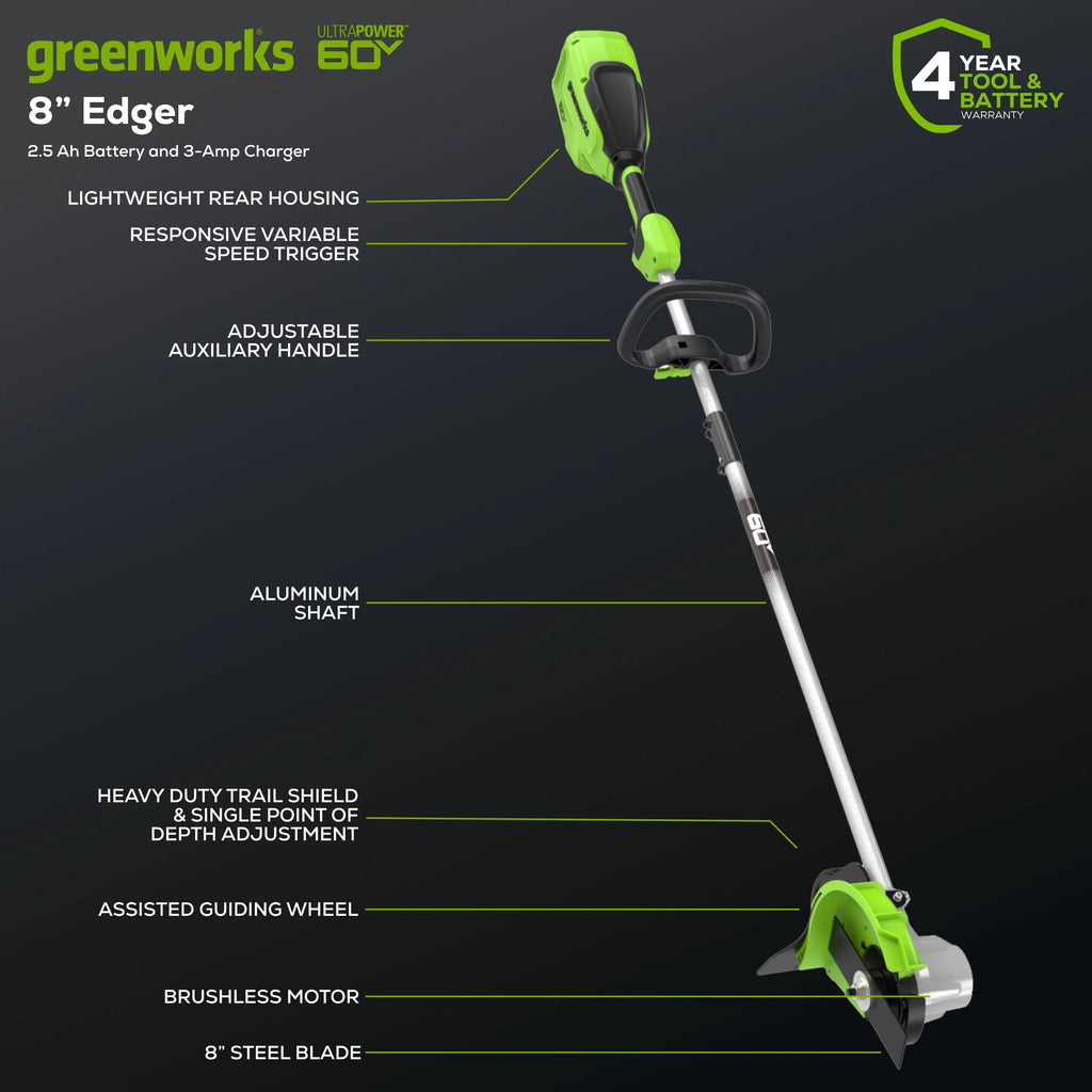60V 8 Edger with 2.5 Ah Battery & Charger E339