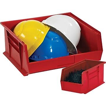 10 3/4 x 8 1/4 x 7 Red Plastic Stack & Hang Bin Boxes I699991