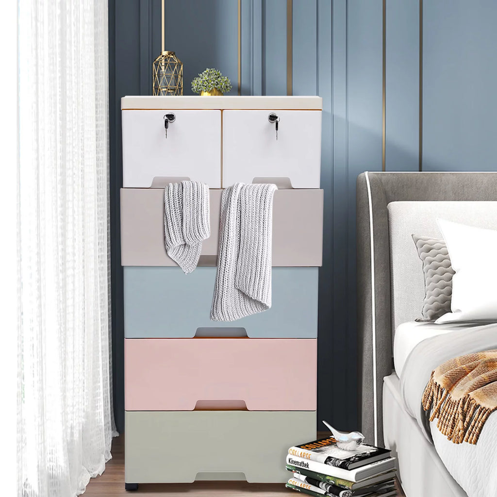6 Drawer Storage Cabinet with Lock Z327