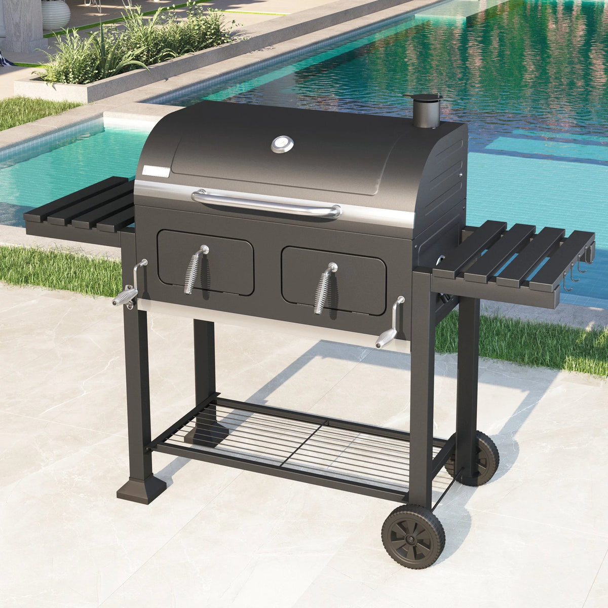 34-inch Portable Charcoal BBQ Grill X7744
