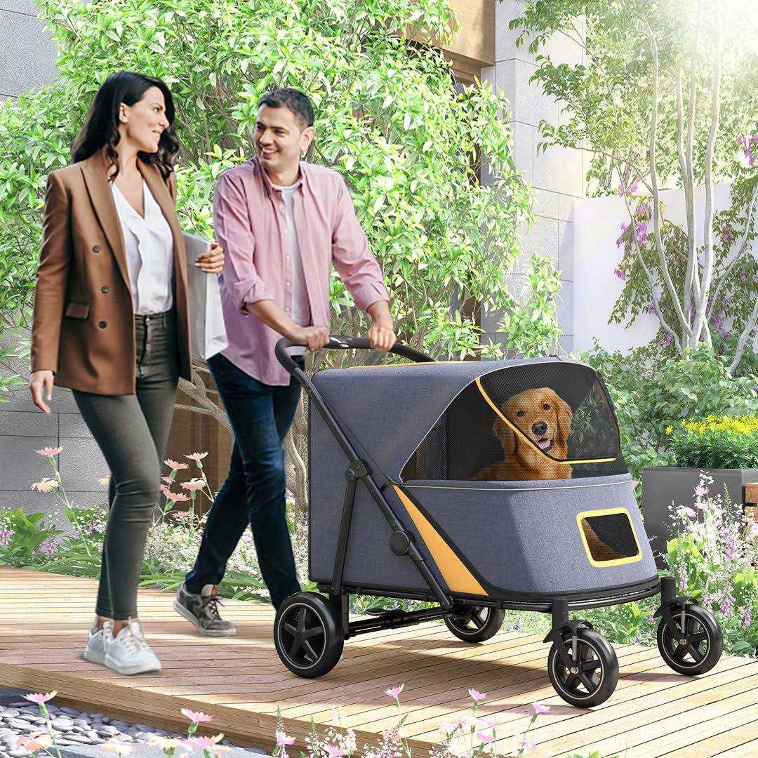 Pet Stroller with Brakes and Storage Pocket X84638