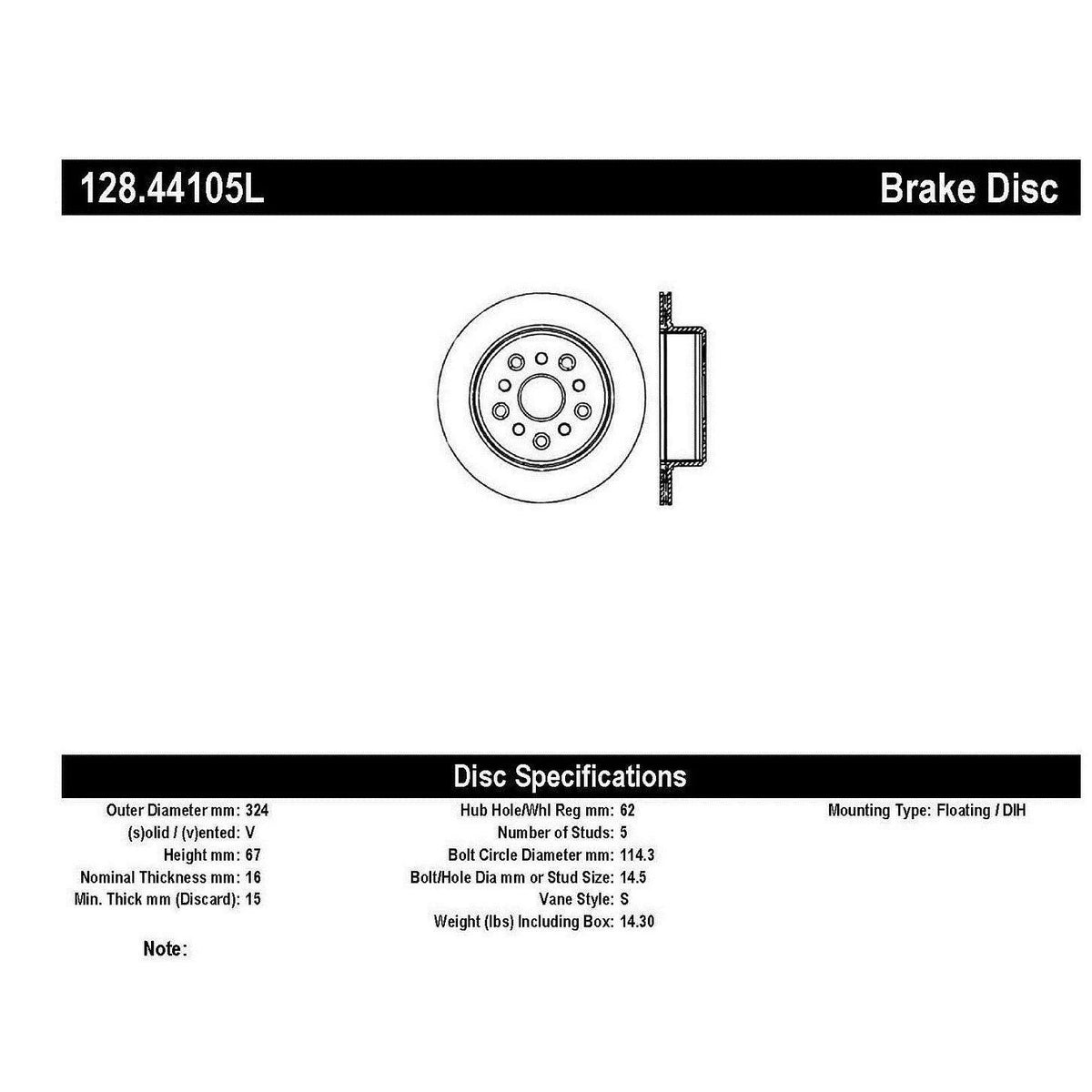 Cross Drilled Brake Rotor X5732
