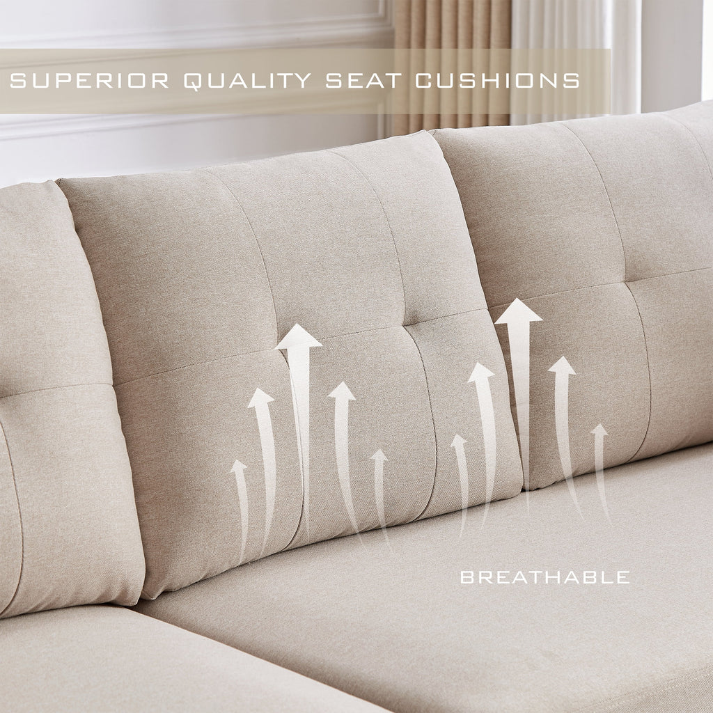 Modern Sectional Sofa with Reversible Chaise L Shaped 4-Seat Convertible Sofa H16617