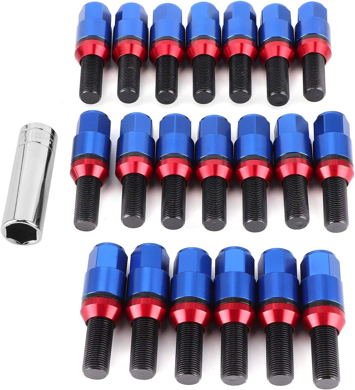 20Pcs M14x1.25 Tuner Style Wheel Lug Bolts (Blue) M557259