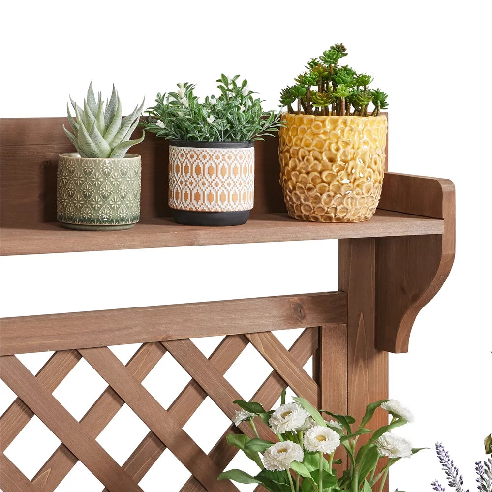 Wooden Potting Bench with Sliding Tabletop B512773