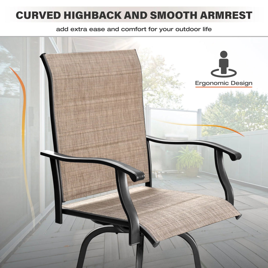 2Pcs Outdoor Metal Swivel Bar Stools J367445