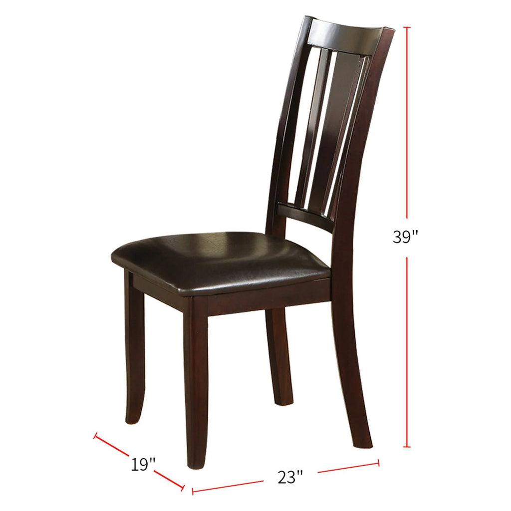 Espresso Slat Back Dining Chairs Set of 2 P7064