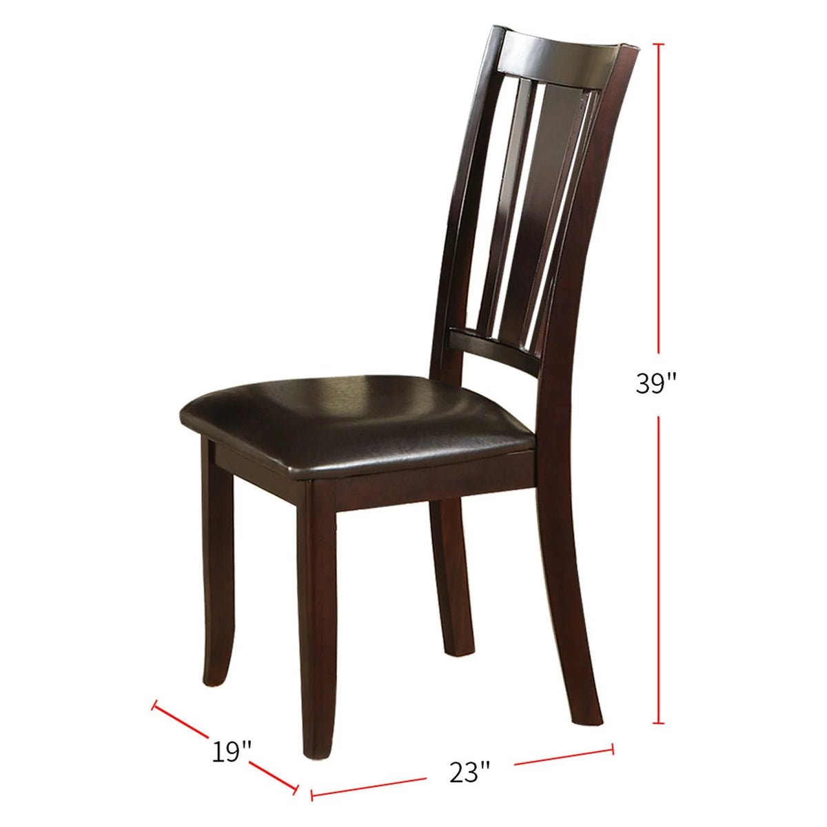 Espresso Slat Back Dining Chairs Set of 2 P7064