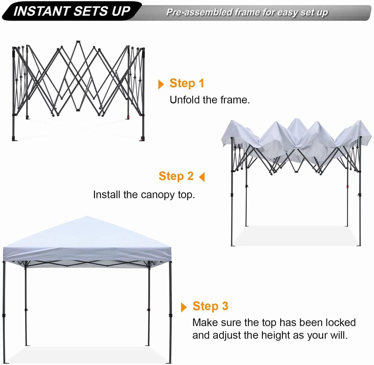 10' x 10' White Pop up Canopy Tent I4835