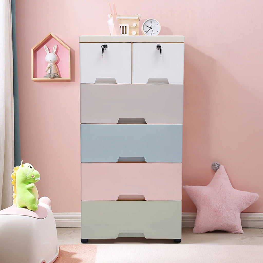 6 Drawer Storage Cabinet with Lock Z327