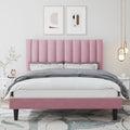 Queen Size Velvet Upholstered Platform Bed Frame R18065