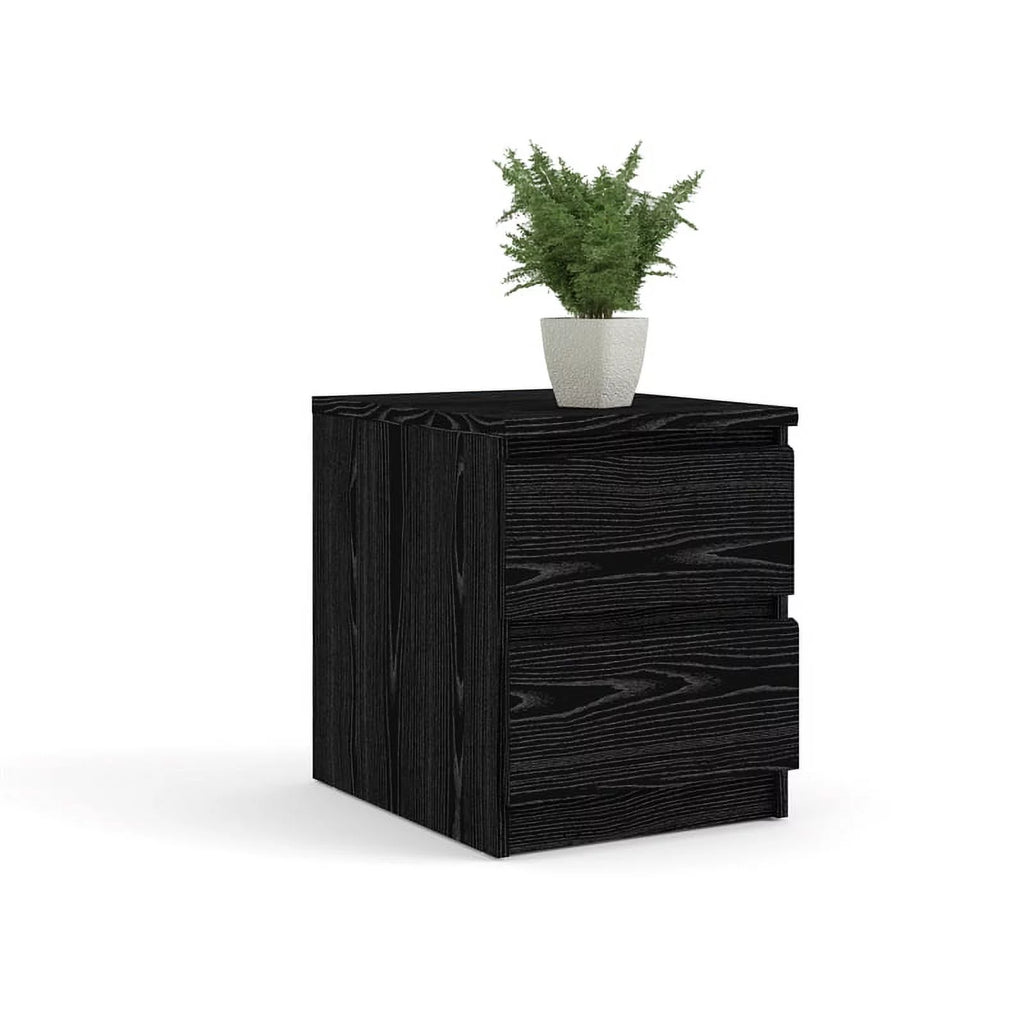 Black 4pc Queen Bed Dresser & 2 Nightstands D42917