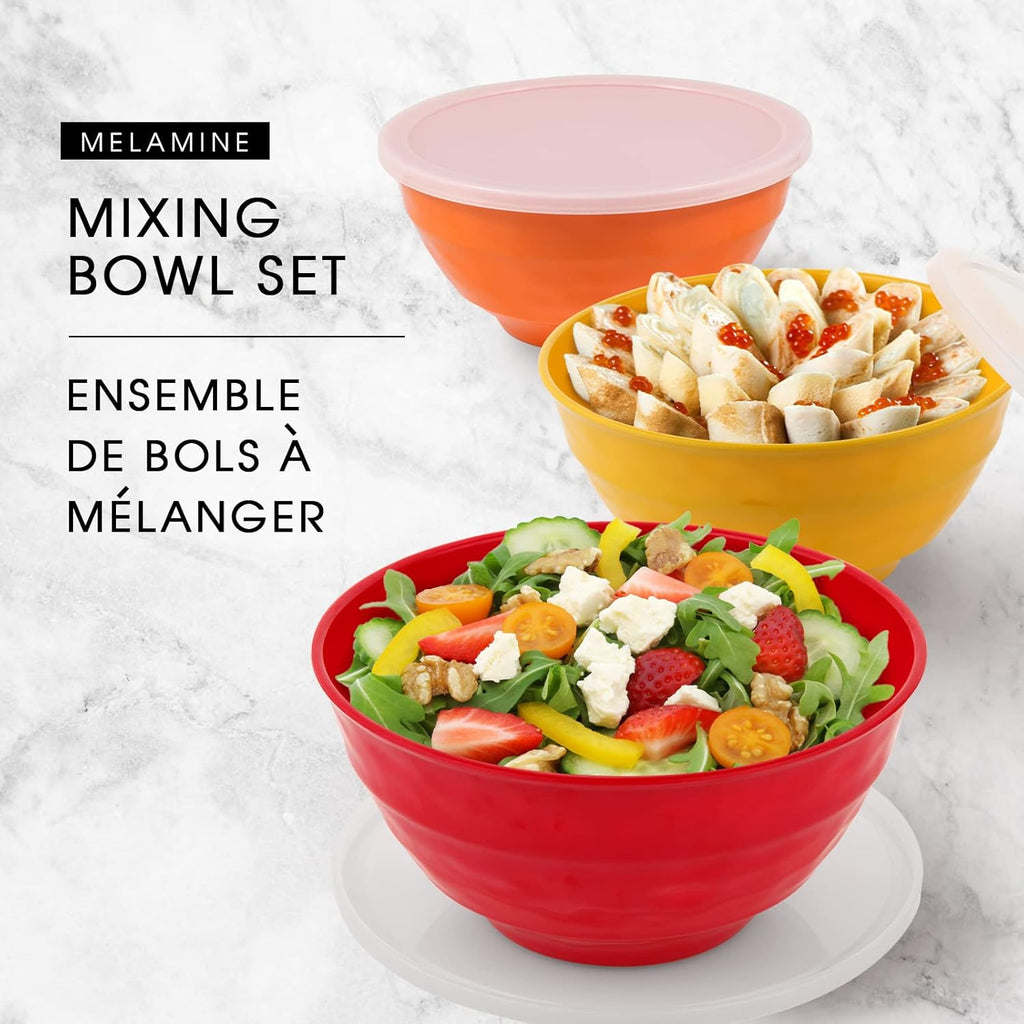 6 Piece Melamine Nesting Mixing Bowl Set with Lids L221852