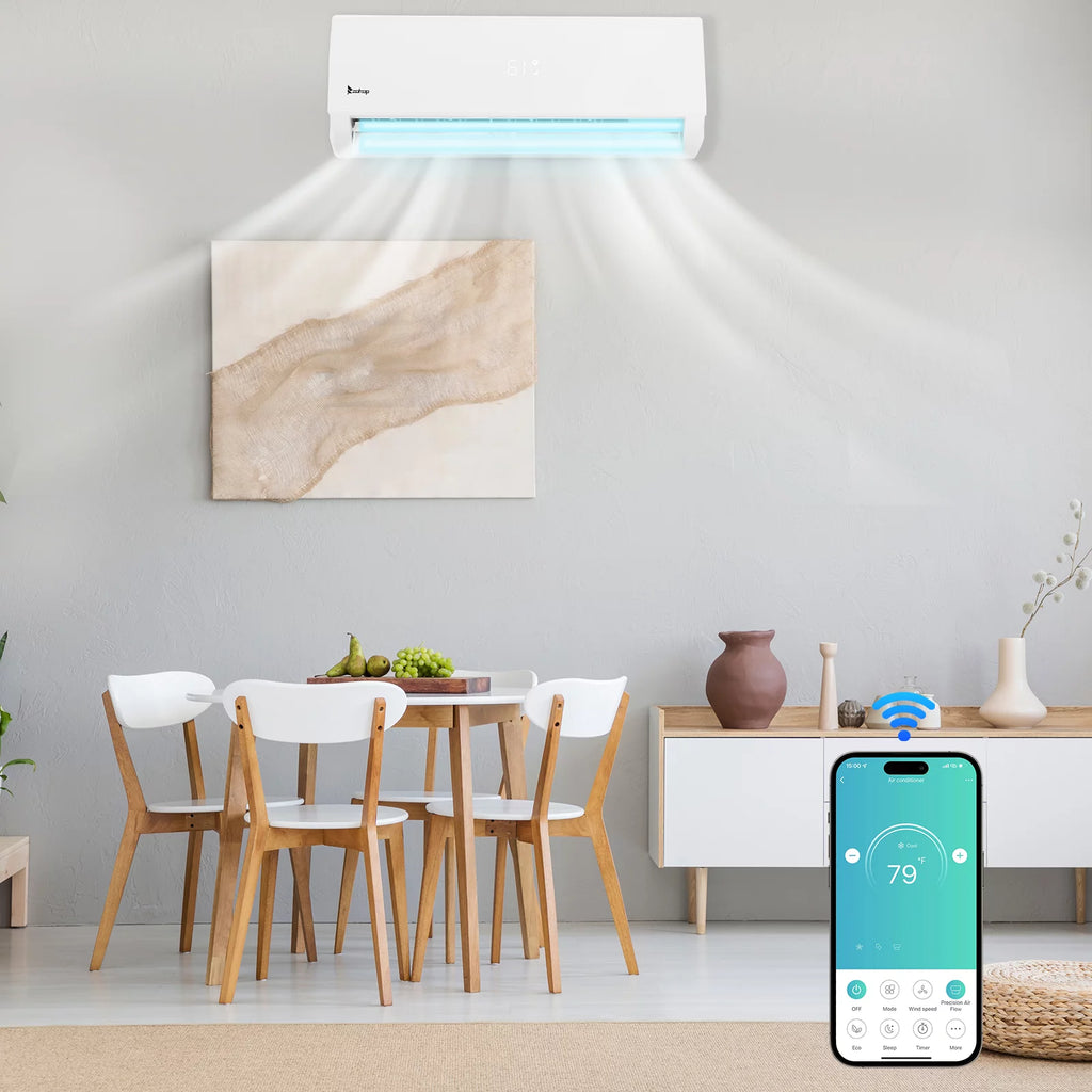 9000 BTU Wifi Enabled 19 Seer Mini Split Air Conditioner & Heater N9714