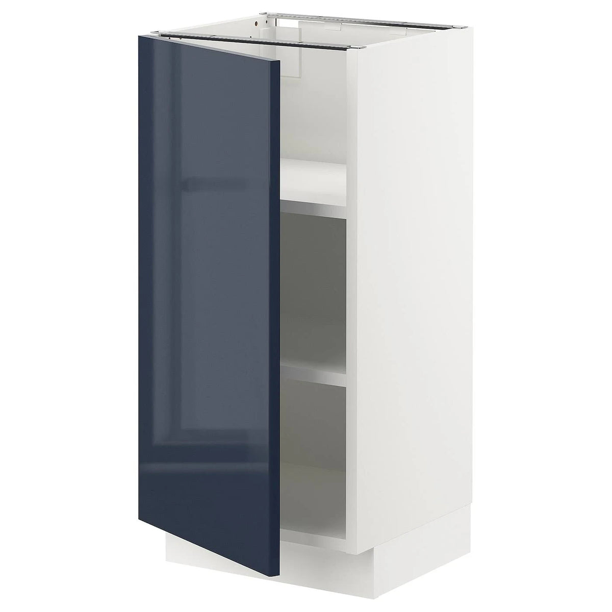 Base Cabinet with Shelves, white/black-blue, 15x15x30 I33464