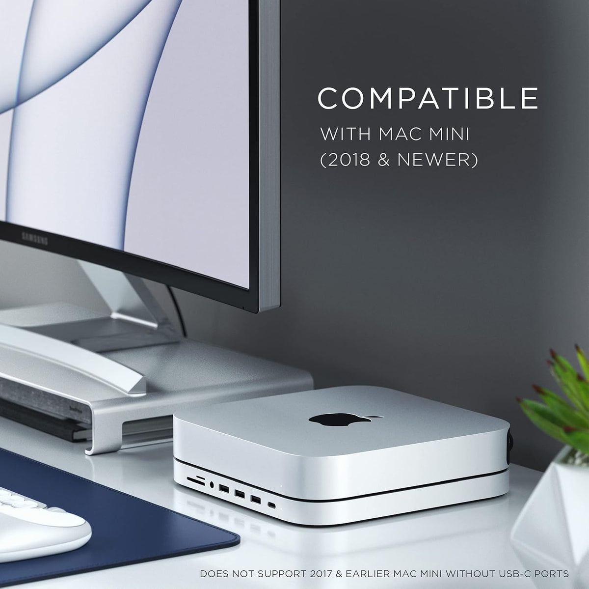 Type-C Stand & Hub with SSD Enclosure, M.2 SATA, USB-C, Micro/SD Card Readers, USB-A & Headphone Jack, Silver U683001