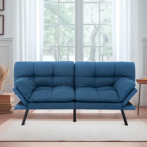 Black Faux Leather Futon Sofa Bed P973964