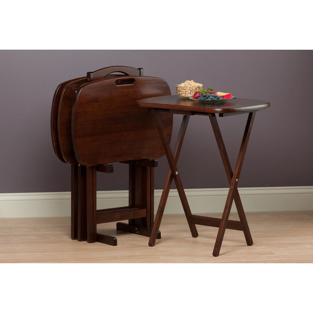 Set of 4 Walnut Folding Snack Table M4590