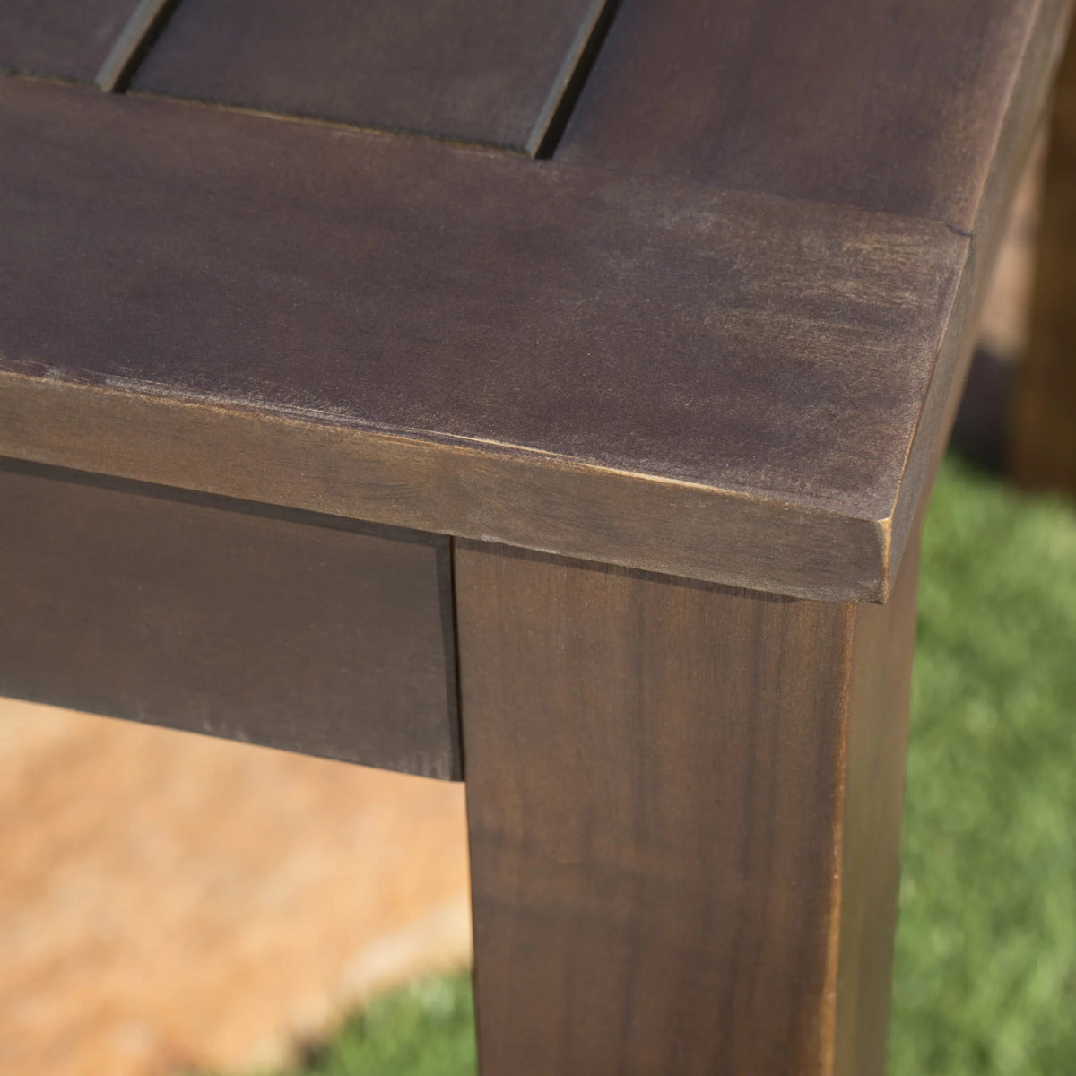 Dark Brown Acacia Wood Rectangular Dining Table X571