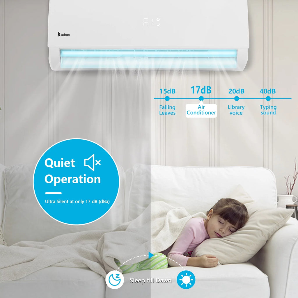 9000 BTU Wifi Enabled 19 Seer Mini Split Air Conditioner & Heater N9714
