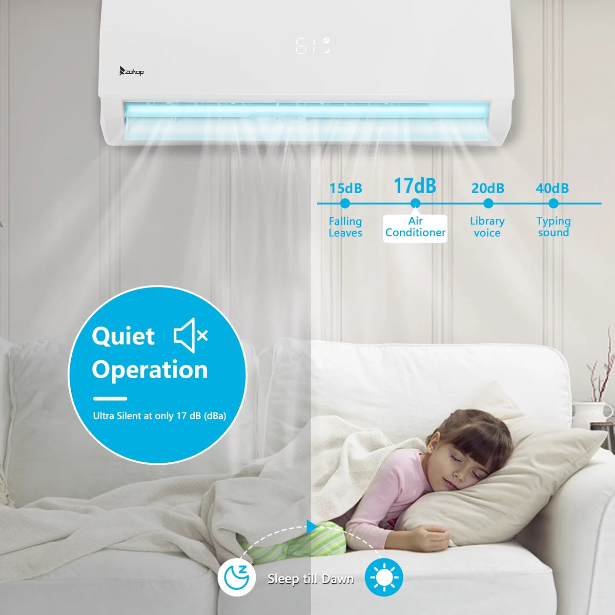 9000 BTU Wifi Enabled 19 Seer Mini Split Air Conditioner & Heater N9714