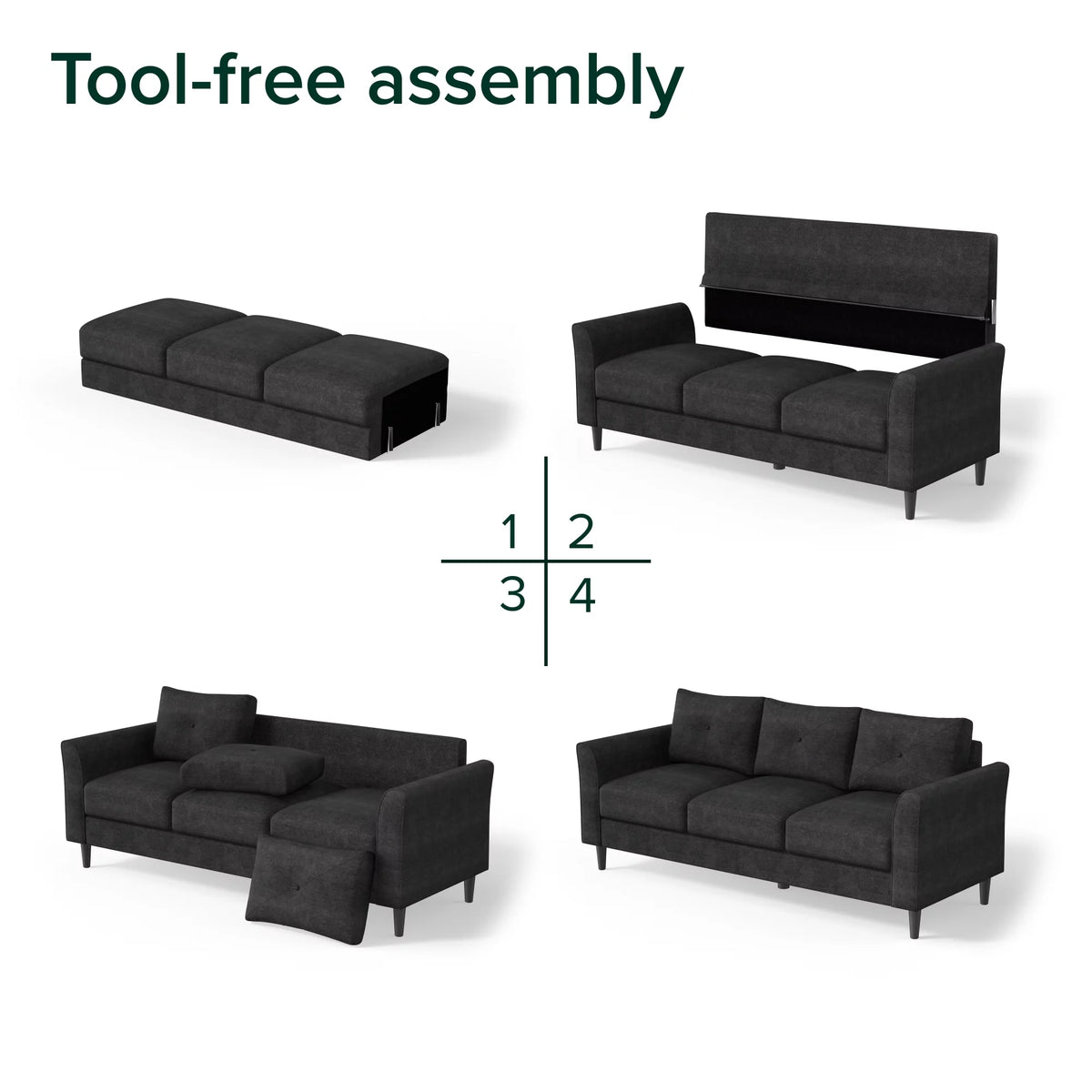 Black Sofa Couch F117