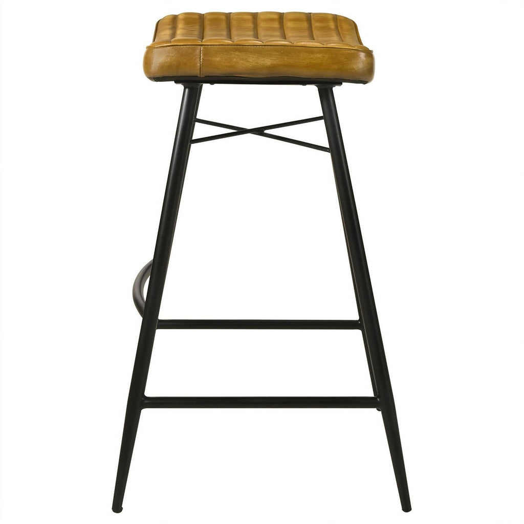 Antique Camel/Black Leather Bar Stool Z991