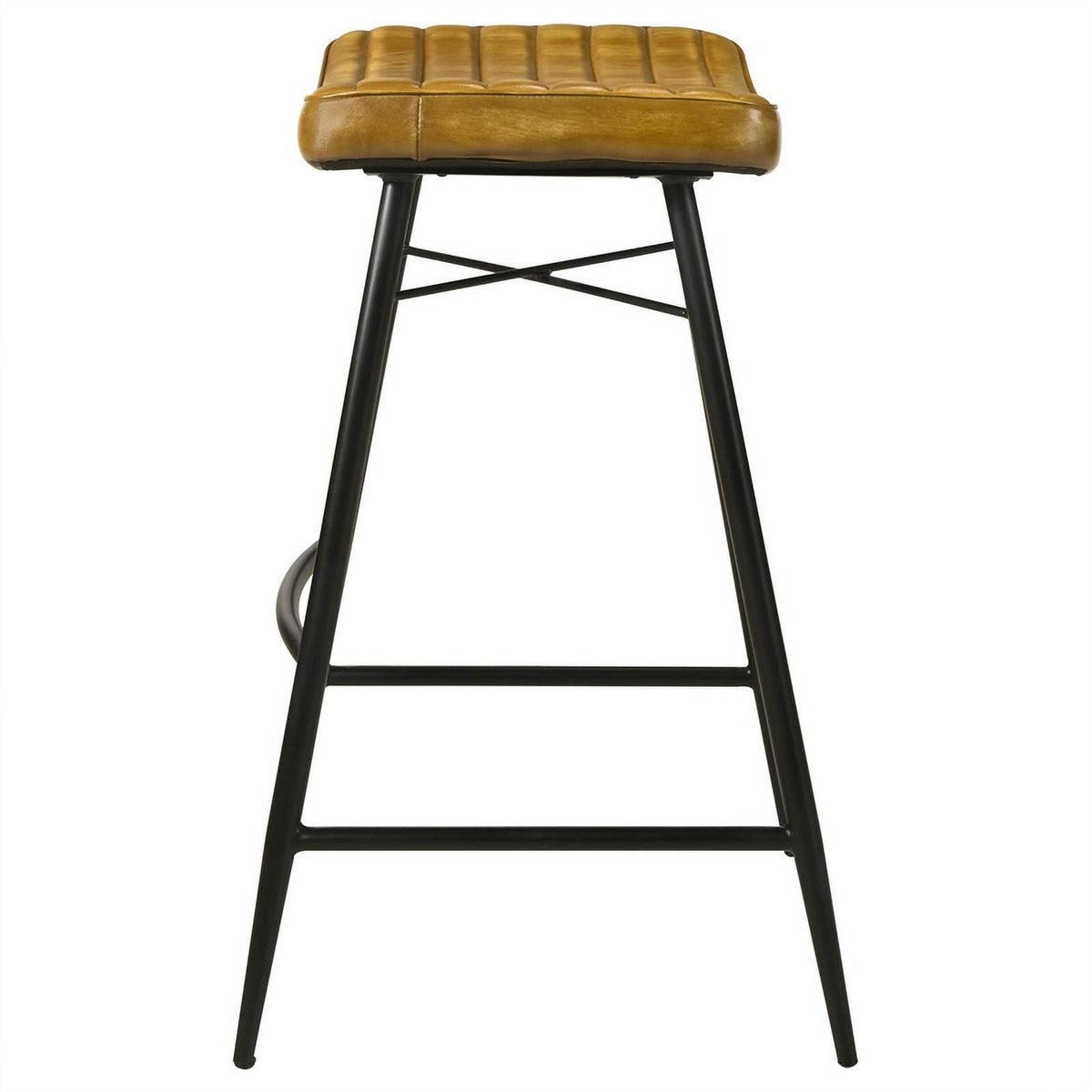 Antique Camel/Black Leather Bar Stool Z991