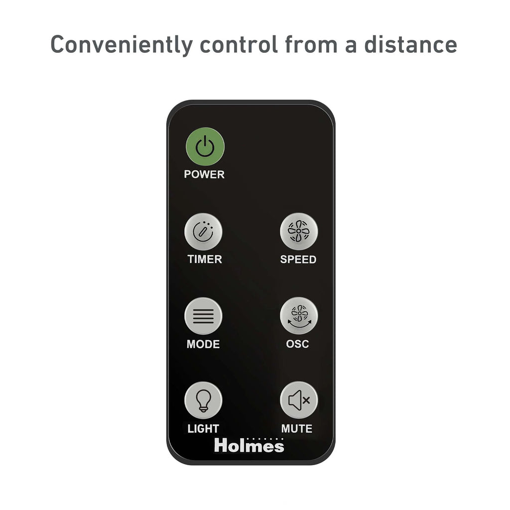 42 Oscillating Digital Tower Fan with Remote Control, Black Q6675
