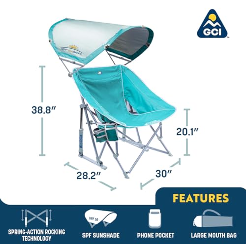 Outdoor Rocking Chair with Sunshade Canopy O395722