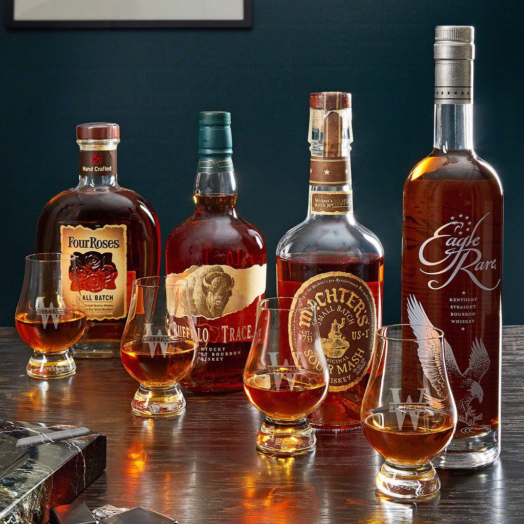 Engraved Whiskey Decanter Set with Glasses A331