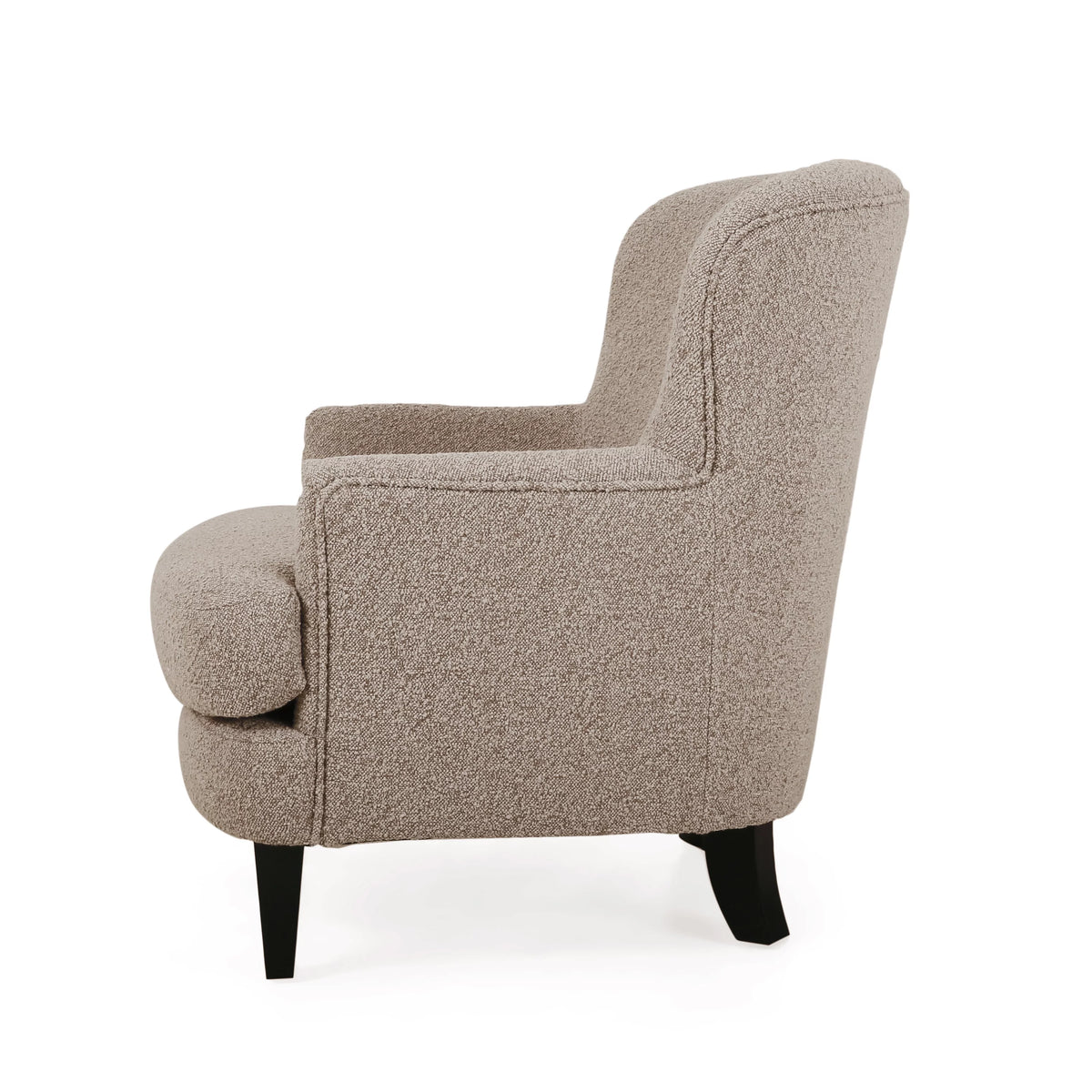 Boucle Upholstered Club Chair and Ottoman Set Y48436