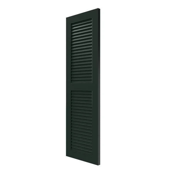 12x22W x 59x22H Exterior Composite Louvered Shutters (Per Pair), Chrome Green Z29802