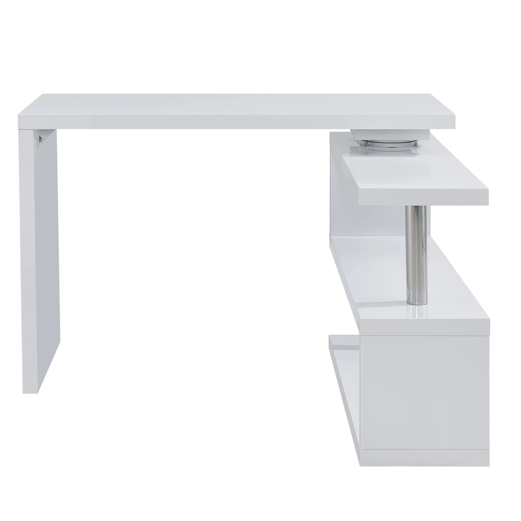 White and Chrome Adjustable Corner Writing Desk M503