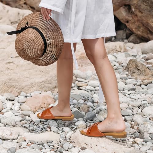 Women's Dressy Summer Flat Leather Sandals Y88592