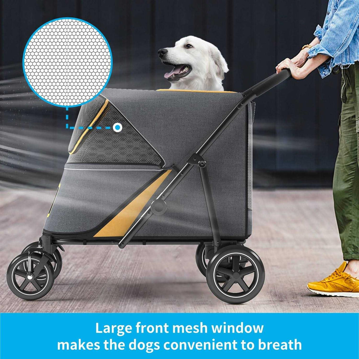 Pet Stroller with Brakes and Storage Pocket X84638
