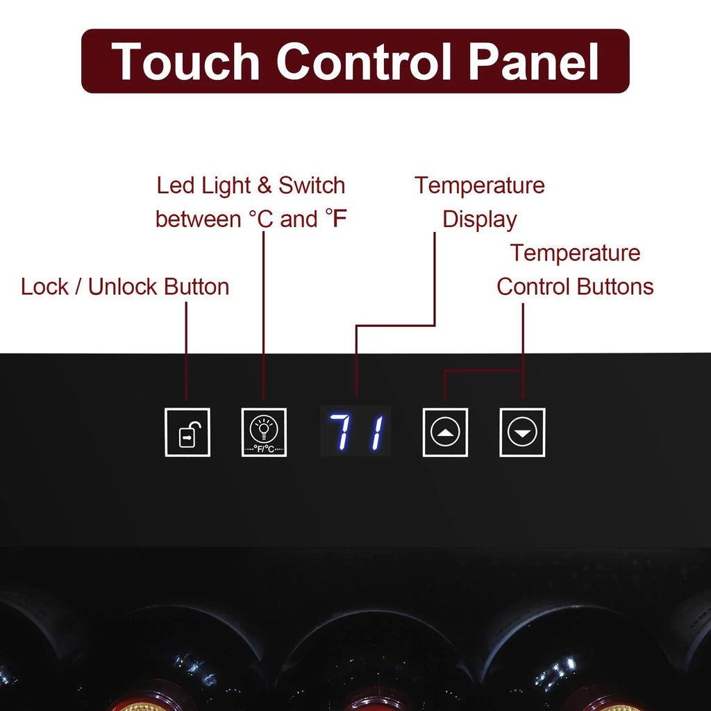34 Bottle Compressor Wine Fridge, Black P754