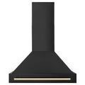 36 In. Black Stainless Steel Range Hood with Gold Handle H8717