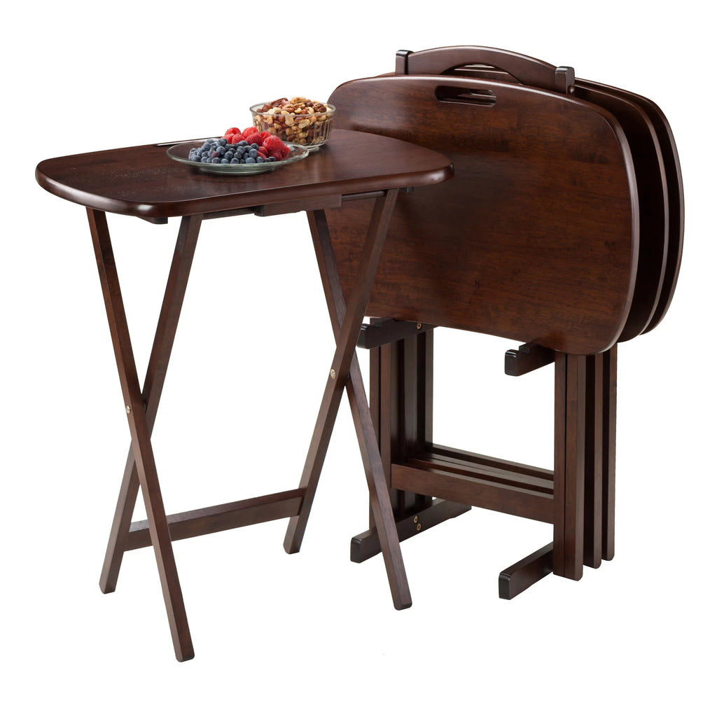 Set of 4 Walnut Folding Snack Table M4590