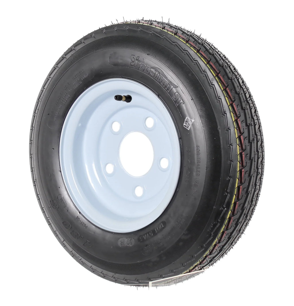 Two Trailer Tires On Rims 4.80-8 5 Lug White R96551