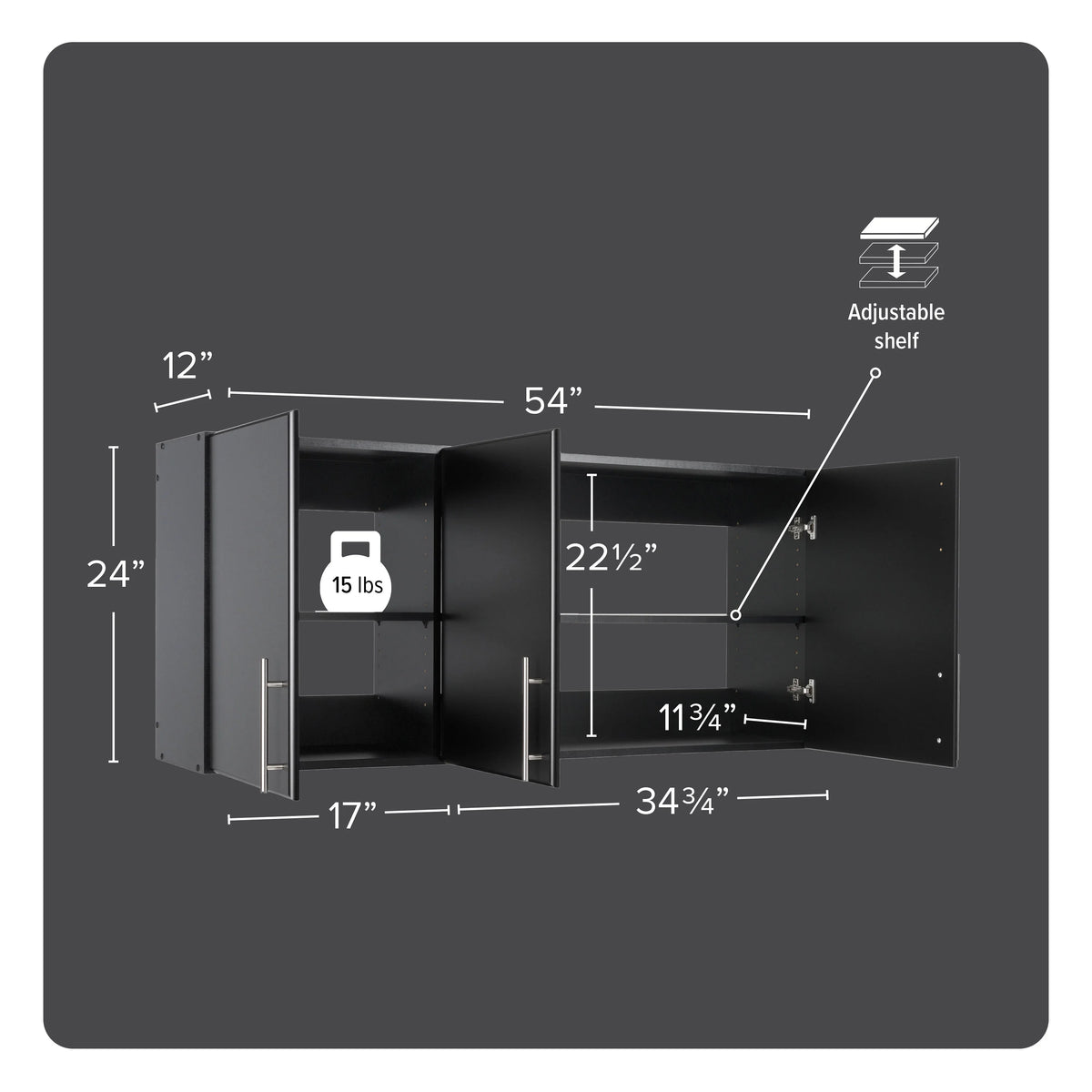 Black 3-Door Wall Cabinet G333159