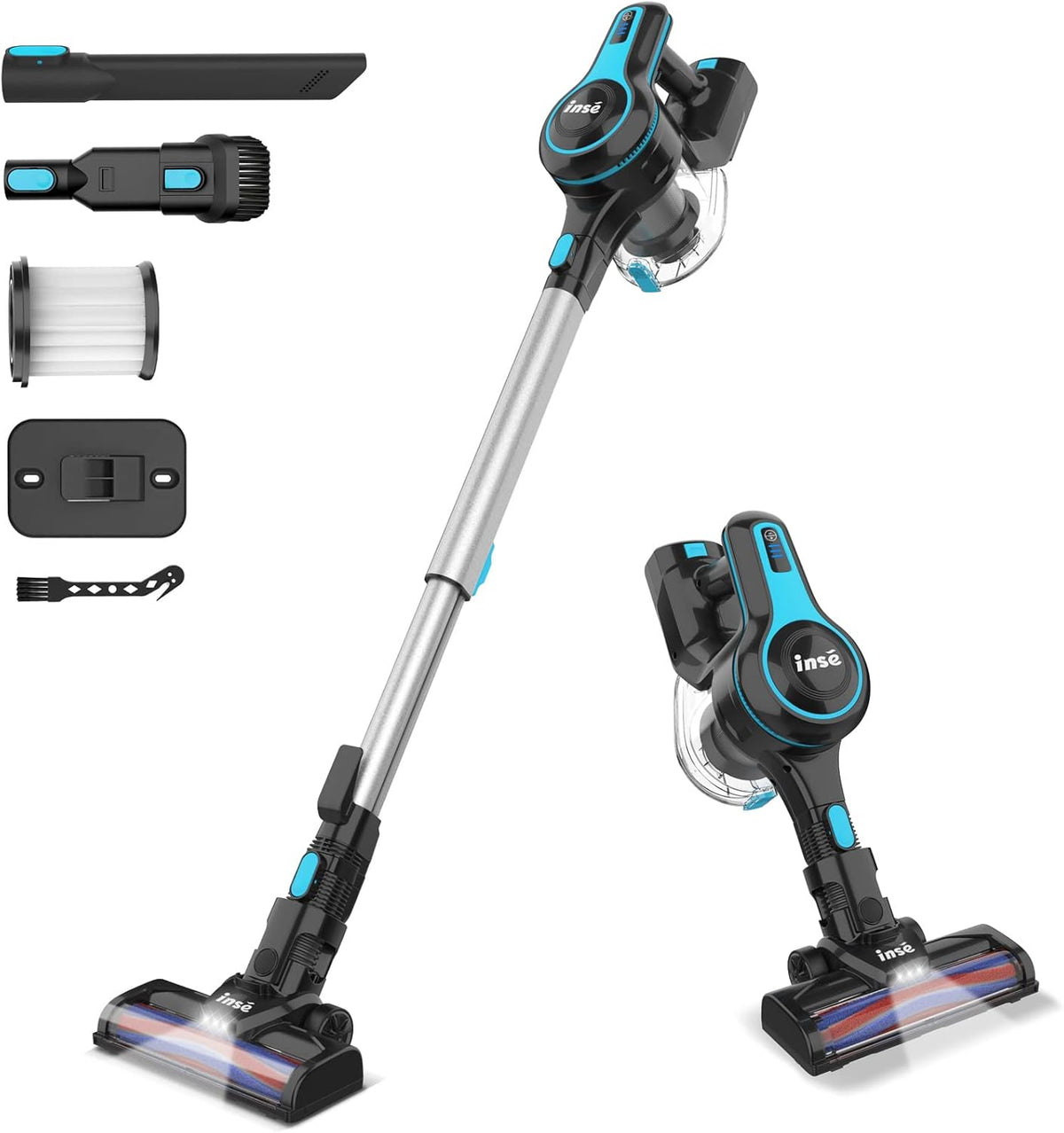 Cordless 6-in-1 Stick Vacuum Cleaner with 2200 mAh Battery, 45 Mins Runtime V4960