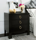 Black 3 Drawer Night Stand D7324
