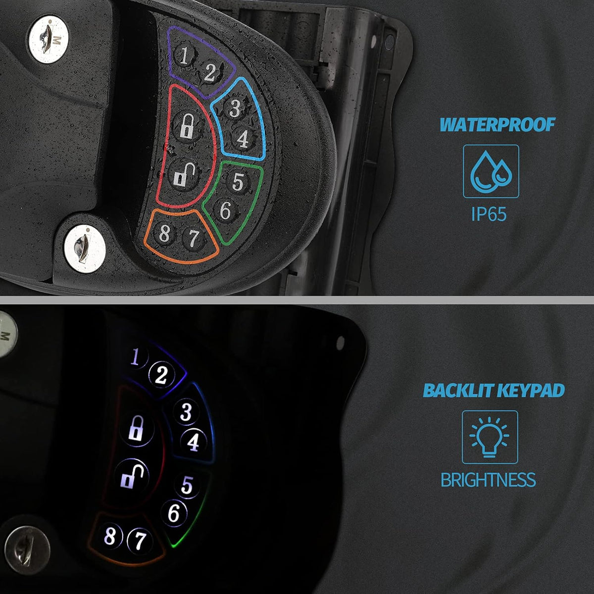 Keyless Entry Door Lock with 2 Key Fobs and Backlit Keypad L92583