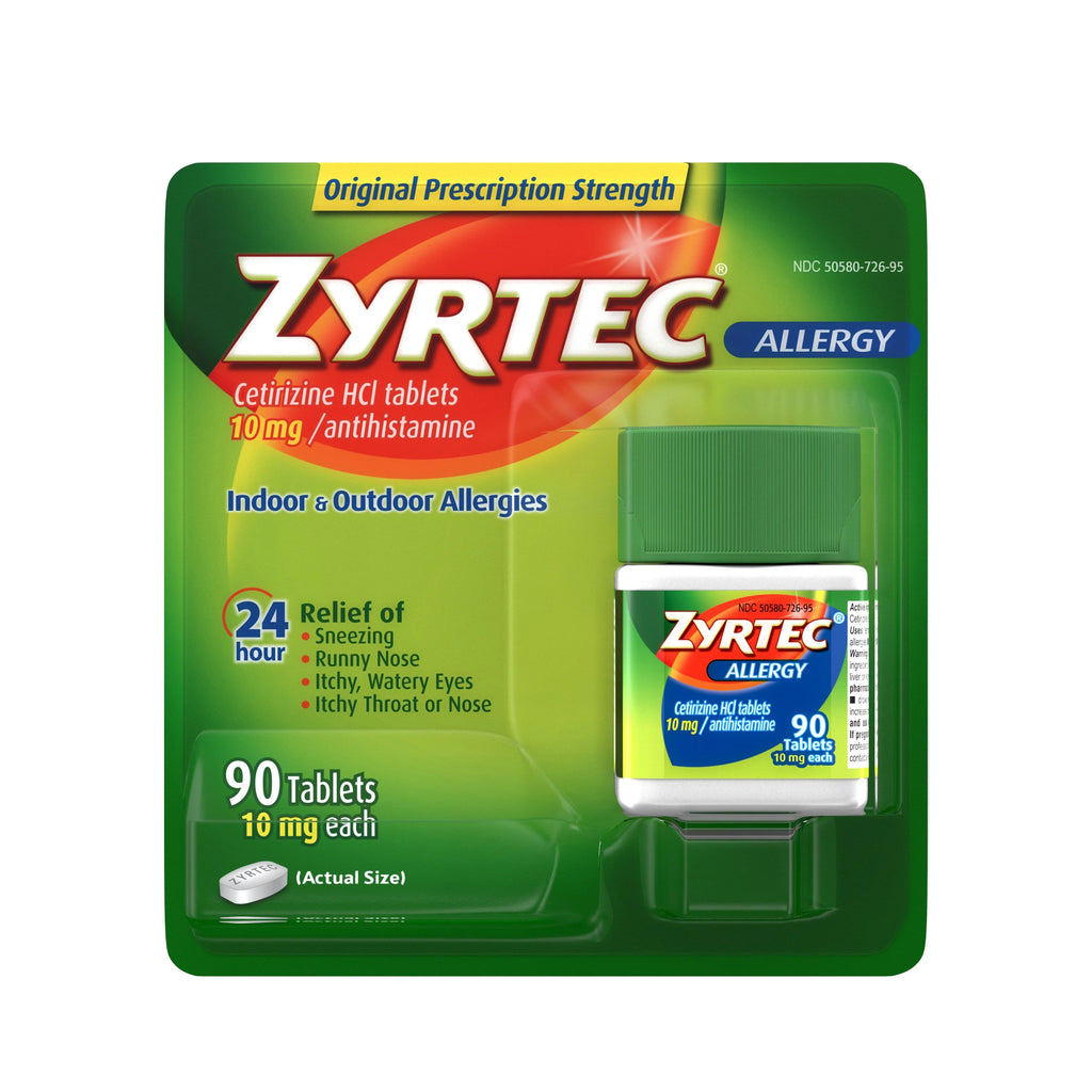 24 Hour Allergy Relief Tablets 10 mg Cetirizine Hci 90 Ct M3664