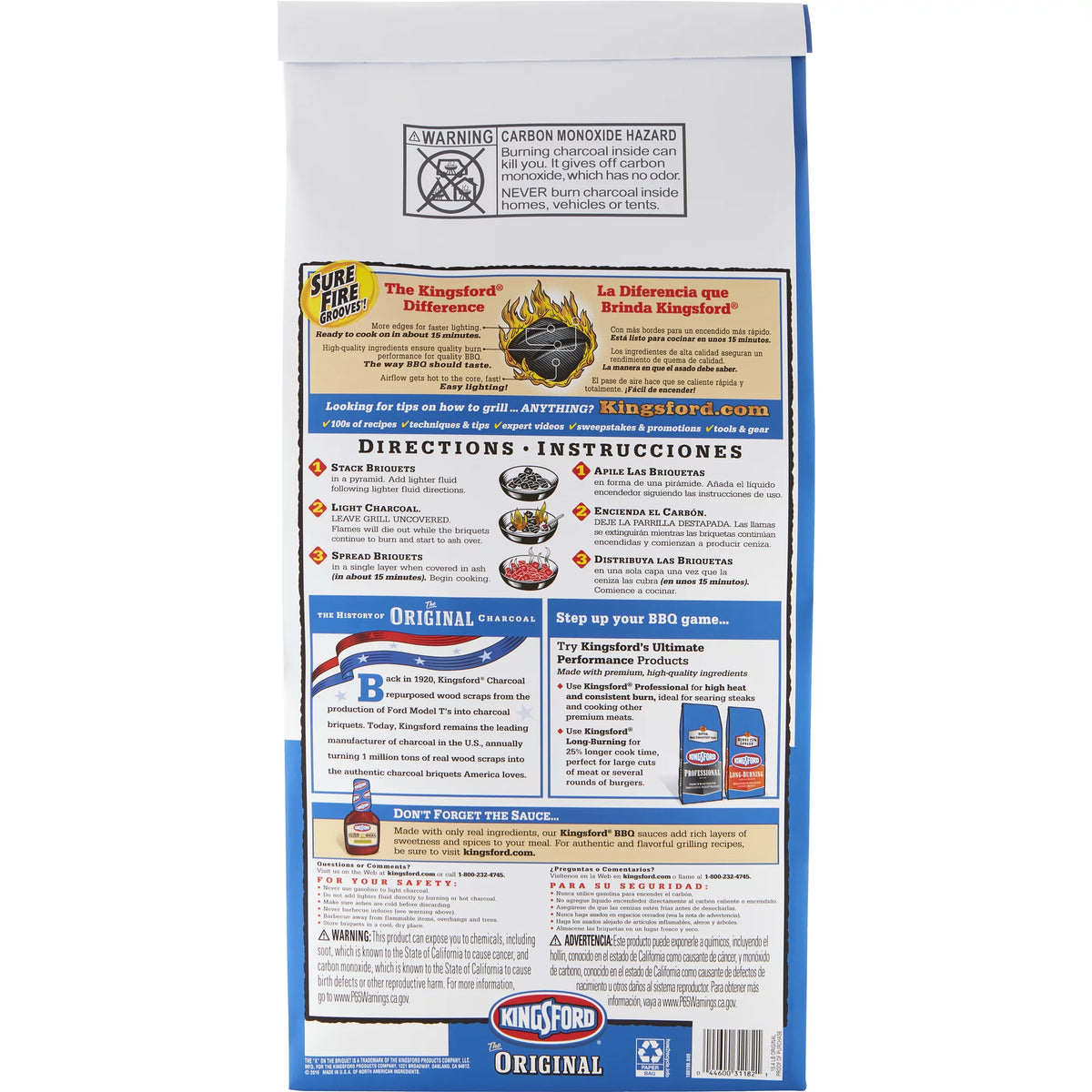 15.4 lb Bag Charcoal Briquettes K780