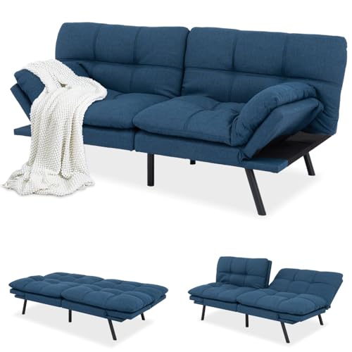 Black Faux Leather Futon Sofa Bed P973964